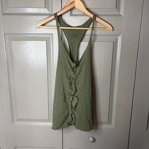 Threads 4 Thought Womens Green Ruffle Racerback Tank Top Boho Y2K Large